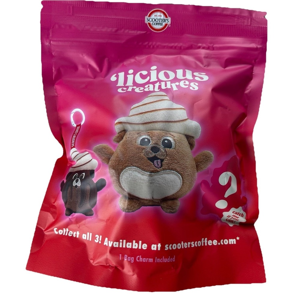 Unopened Scooters Coffee Licious Creatures Blind Bag Charm Plush 3/31/26
